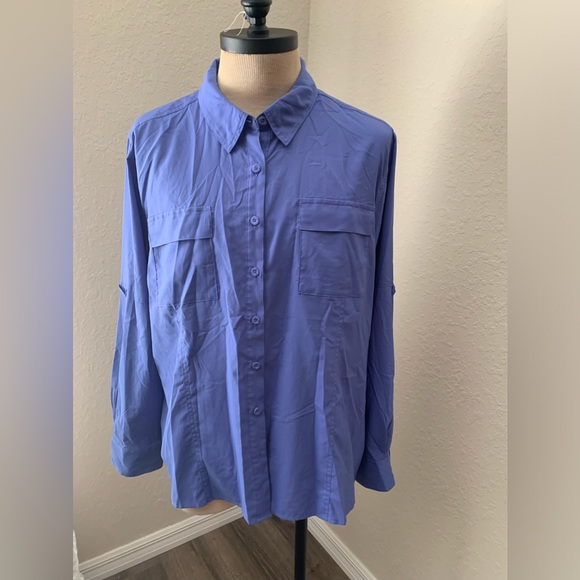 Reel Legends Vented Fishing Shirt Mens 2XL XXL purple Button Up Long Sleeve - Picture 1 of 8